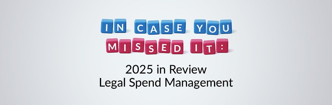 legal spend management insights in 2025 as a roundup  with red and blue tiles in the headline